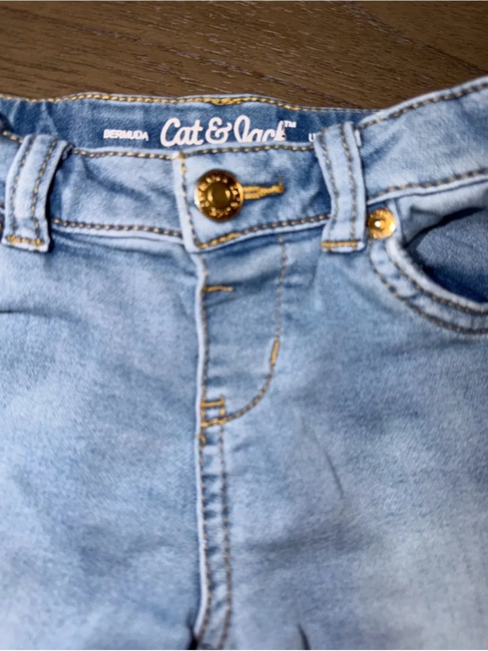 Cat & Jack Light Blue Denim Kids Bermuda Shorts 4/5